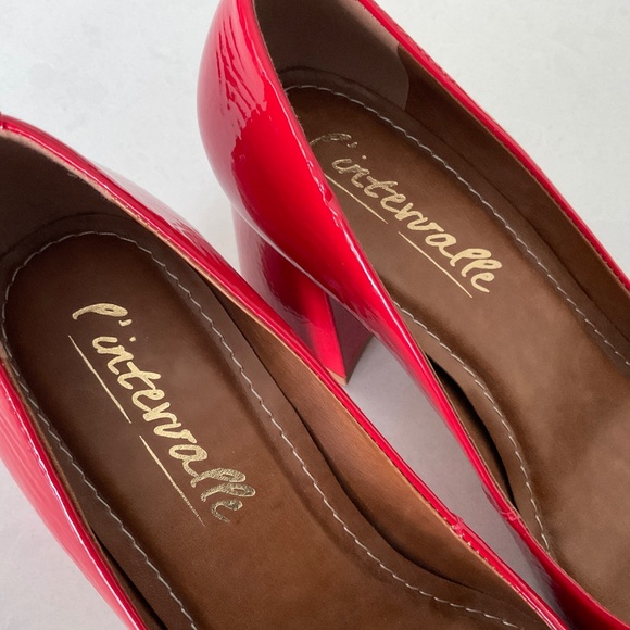 L’Intervalle Red Patent Leather Pointed Toe Heels Size 8 NWOT - Picture 4 of 7